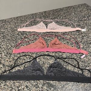 PINK Victoria's Secret metallic Bralette Bundle GUC S